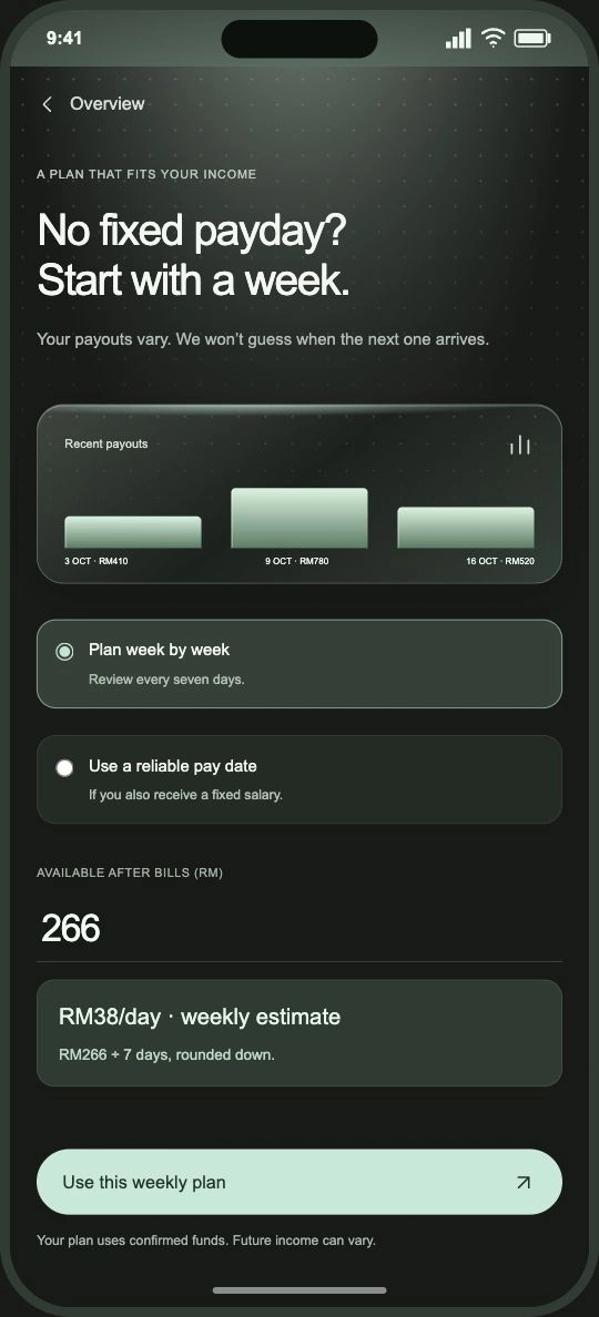 Runway income screen