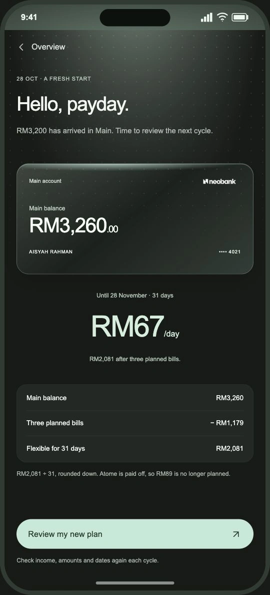 Runway payday screen