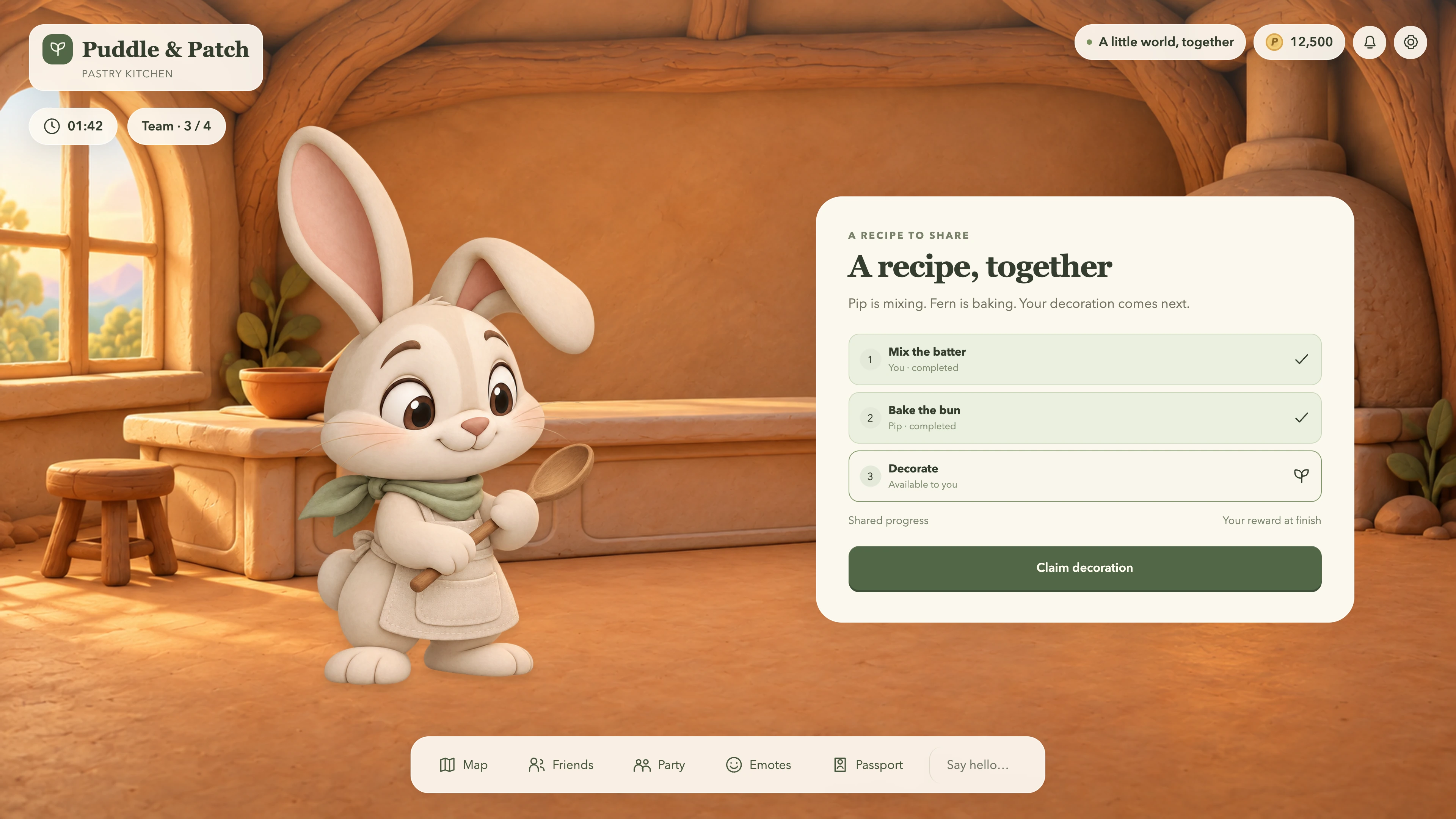 Shared baking game screen